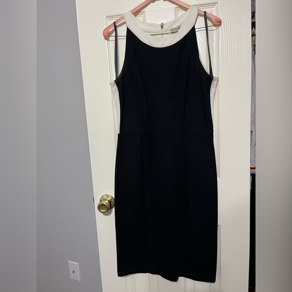Cremieux Black and White Midi Dress